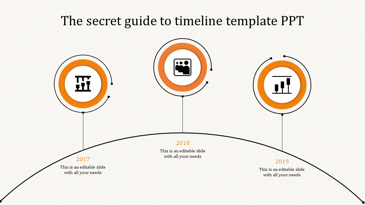 Use Timeline Slide Template In Orange Color Design